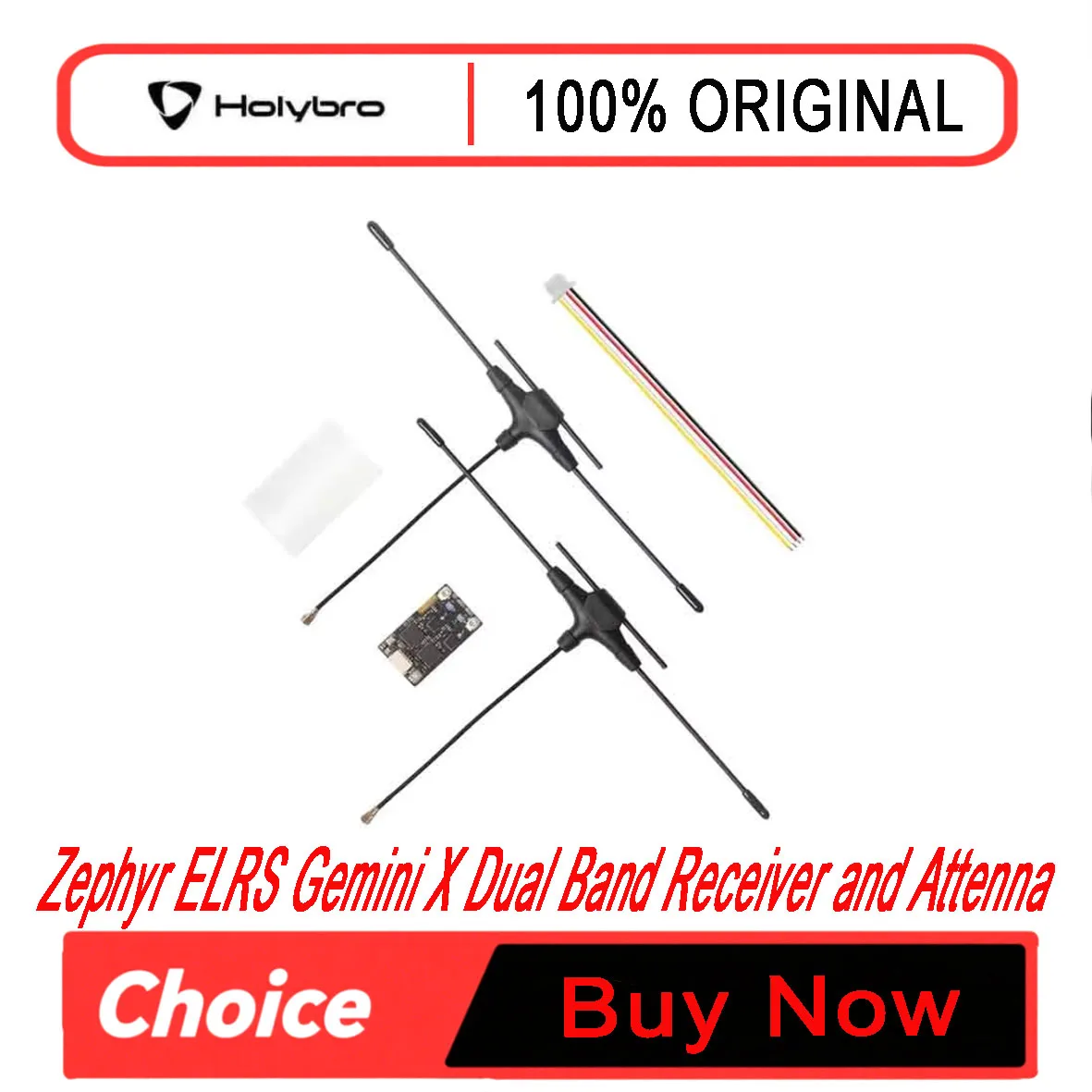 Holybro Zephyr ELRS Gemini X Dual Band Receiver Latest ELRS Technology 2.4GHz/900MHz Dual-Band T Antenna IPEX1 for RC FPV Drone