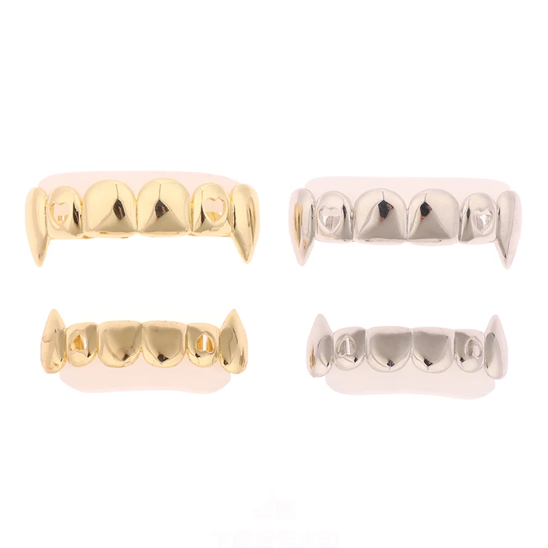 Parte superior inferior dentes falsos portátil halloween boca grills presentes tampas de dente festa para trajes cosplay