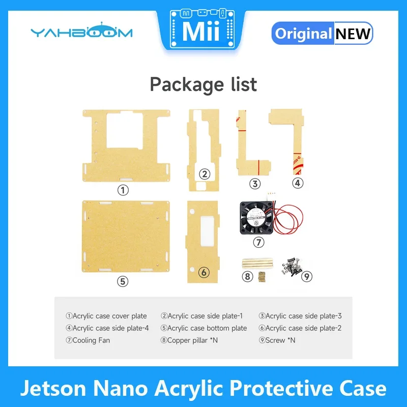 Yahboom Jetson Nano Acryl Beschermhoes voor Jetson NANO 4GB 2GB Development Board Developer Kit Installeren Koelventilator camera