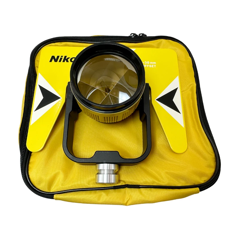 Yellow Single Prism For Nikon Total Station Survey Tool Prism With Soft Bag  Constant -30 /0mm 5/8x11 Female Thread