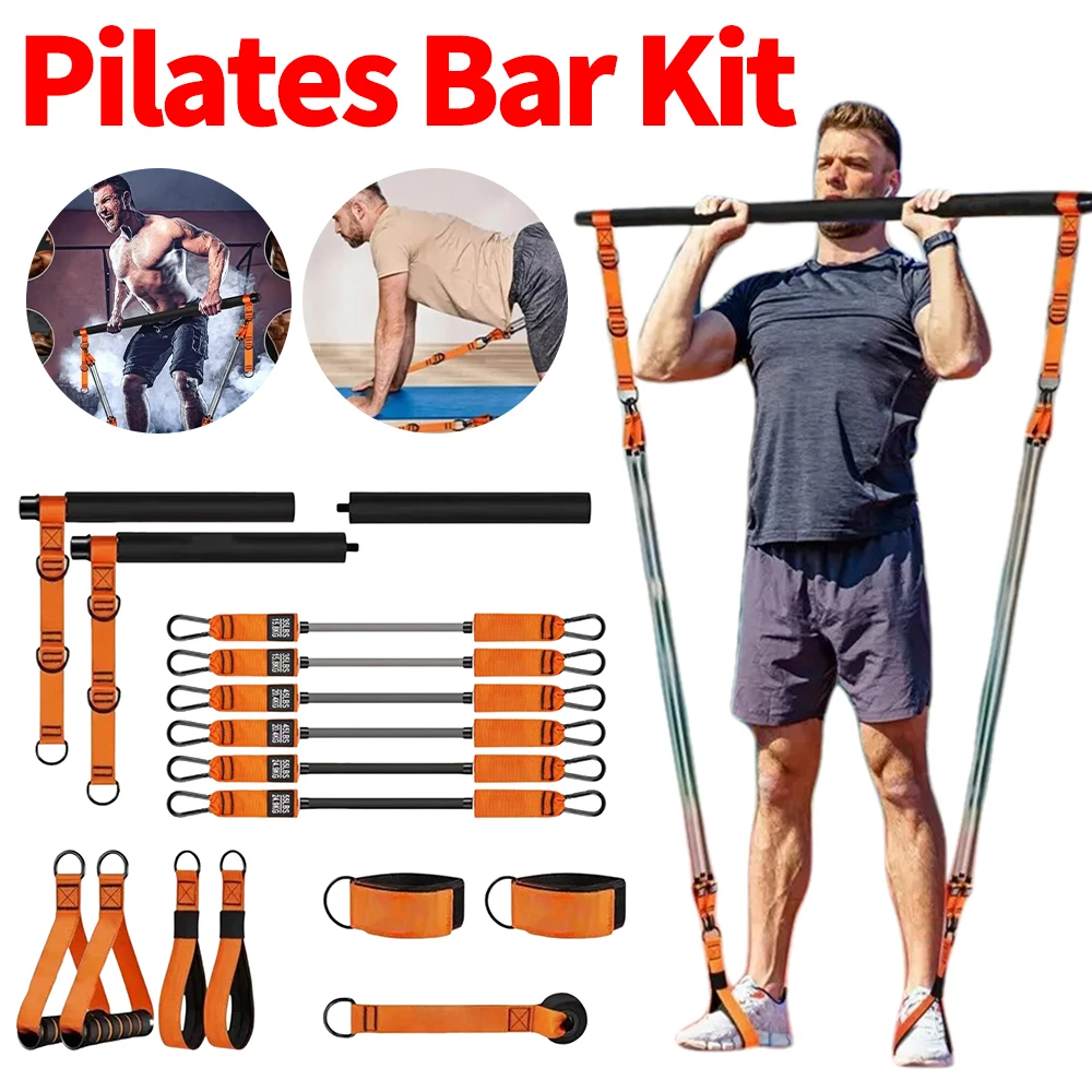 

Портативный комплект для пилатеса с резинками, съемный утяжеленный тренажер, многофункциональный бар для пилатеса, портативный комплект для йоги, пилатеса