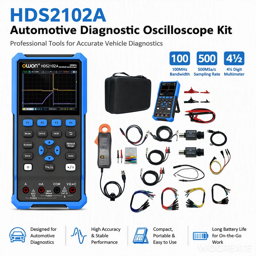 [hds2102a] HDS2102A 키트, 100MHz, 2채널, 자동차 진단용 오실로스코프 겸 멀티미터, 엔 썸네일 2