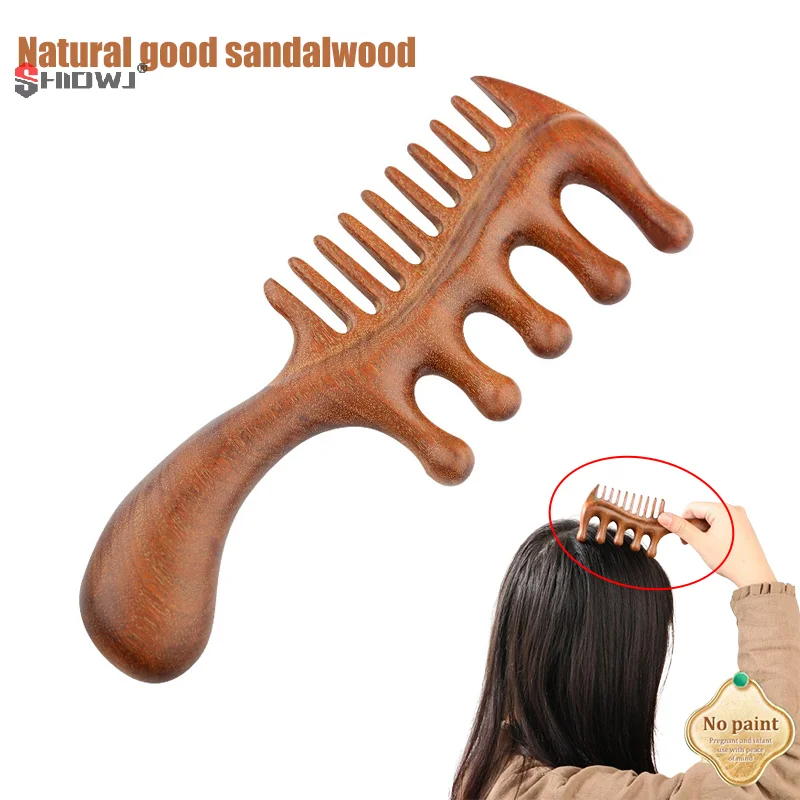 

1 шт., узкая расческа двойного назначения с золотым шелковым сандаловым деревом, расчески для ухода за кожей головы, расческа с подушкой безопасности Гуа Ша, меридиан, дноуглубительный парикмахерский инструмент