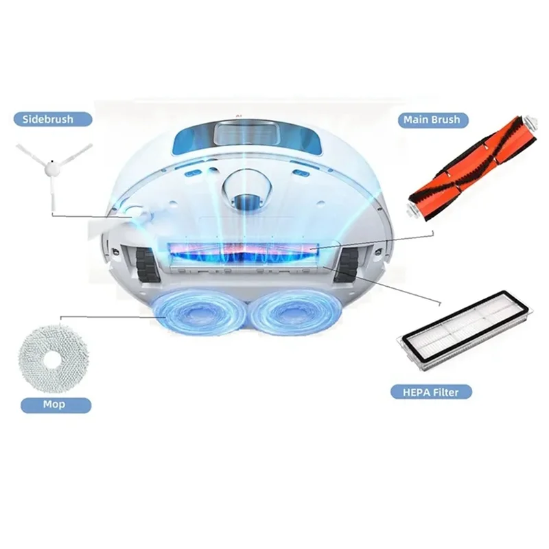

A84E-For Xiaomi Robot Vacuum X10 X20+/X10 Plus X20 Plus Spare Parts Accessories Main Side Brush Mop Cloth Dust Bag Filter