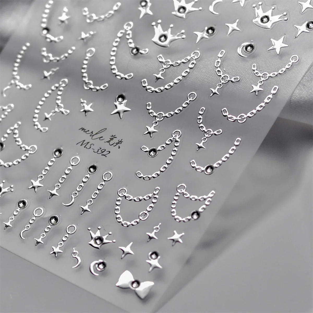 1pcs 5D Diamond Star Chain Nail Stickers Gold Silver Self Adhesive Nail Art Decorations Sticker Manicure Decals DIY Accessories