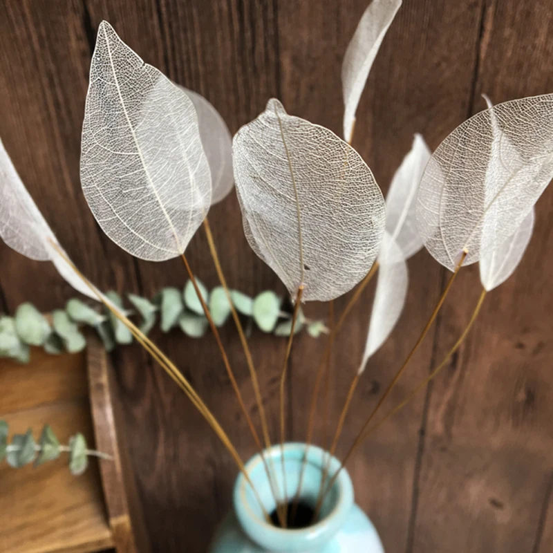 Heimdekoration, Lucency-Blätter, natürliche Blattader, unsterbliche künstliche Blumen, Hochzeit, Tischdekoration, Drahtstiel – Detail 32