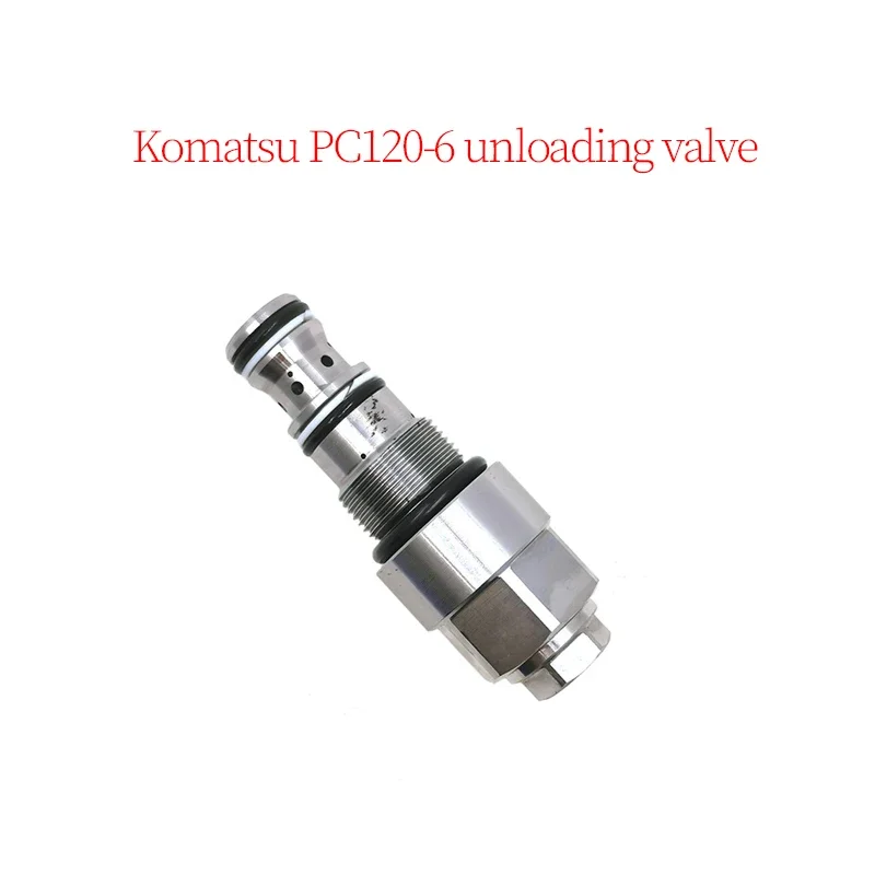 Excavator Accessories Construction Machinery Parts Suitable for Komatsu PC120-6 Unloading Valve (Length: 89mm, Thread: 24mm)