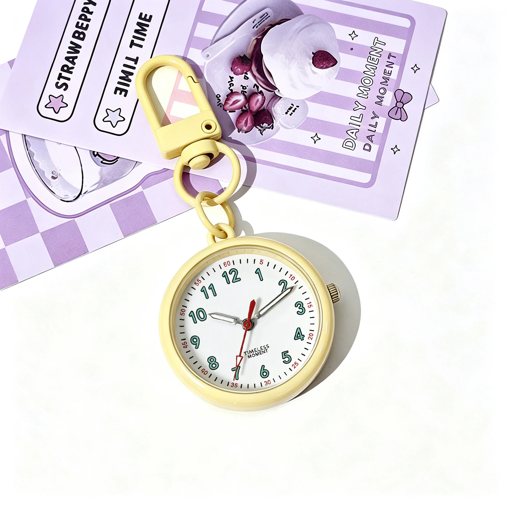 1PC Cute Keychain Watch with Clear Large Dial