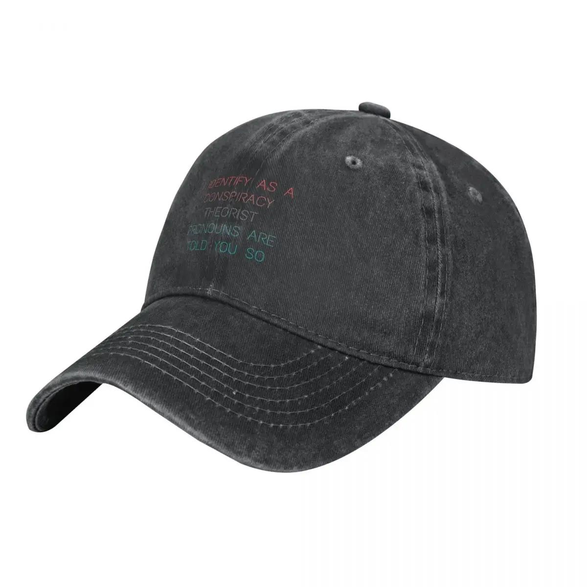 

i identify as a conspiracy theorist pronouns are told you so Cowboy Hat Thermal Visor Fishing cap Girl'S Hats Men's