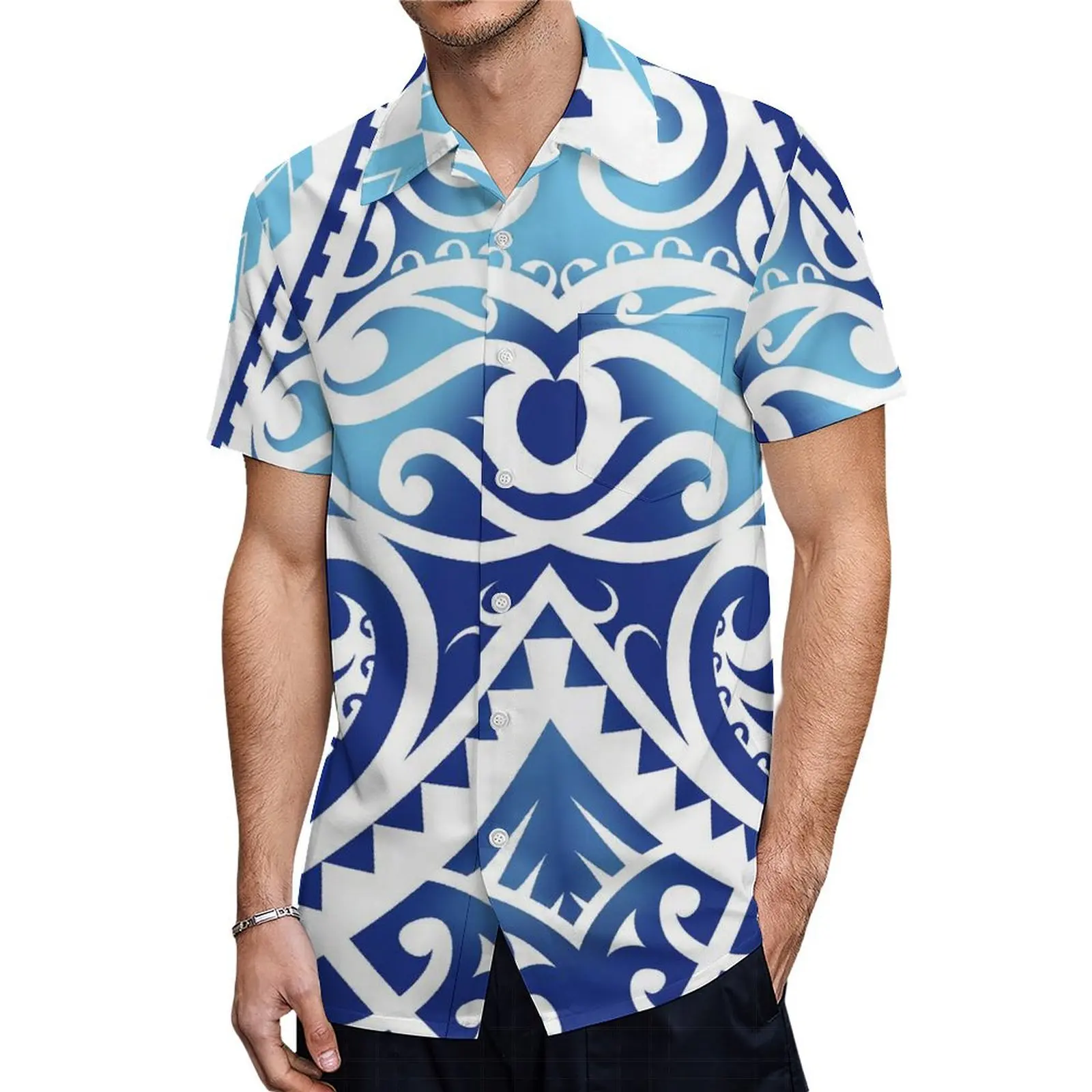 Vestido com decote em v Polynesian Samoa, vestido elegante feminino, par de camisa de bolso masculina, design de luxo, 7XL