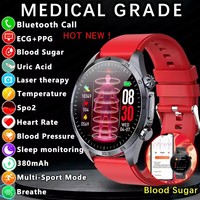 New Medical Grade Smart Watch Men Laser Treatment Three High ECG+PPG BP Glu Body Temperature Women Health Monitoring Smart Watch