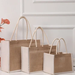 Cotton Storage Bag Canvas Shopping bag Shoulder Eco-Friendly Portable Handbags Burlap Grocery Bag Fast Drop Shipping Burlap Tote