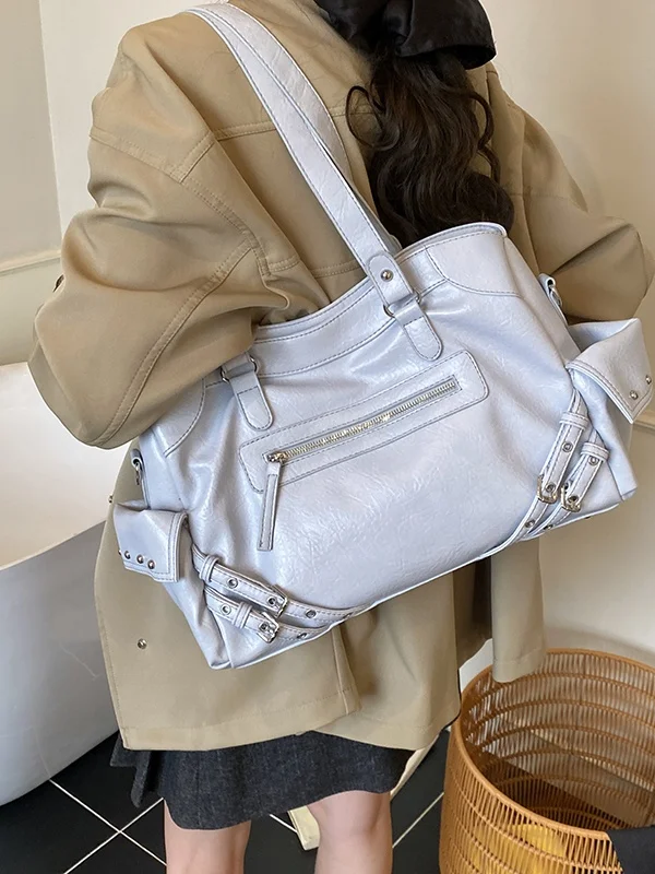 

Американская мотоциклетная сумка в стиле ретро Cool Girl, большая сумка-тоут Capaci для ор-подростков, женская сумка через плечо Sweet And Cool Sle