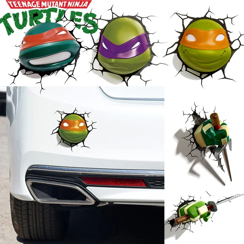 TMNT Motorcycle Car Sticker 3D Teenage Mutant Ninja Turtles Funny Protector Decor New Car Body Creative Decals Decor Accessories