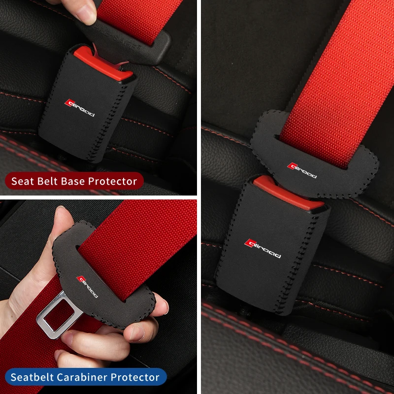 2sets Car Seat Belt Buckle Protective Cover Safety Belt Plug Clip Case For Audi Q5 Q7 Q3 A3 A4A7 Quattro TT S3 S4 QS5 RS5 RS6QS5 