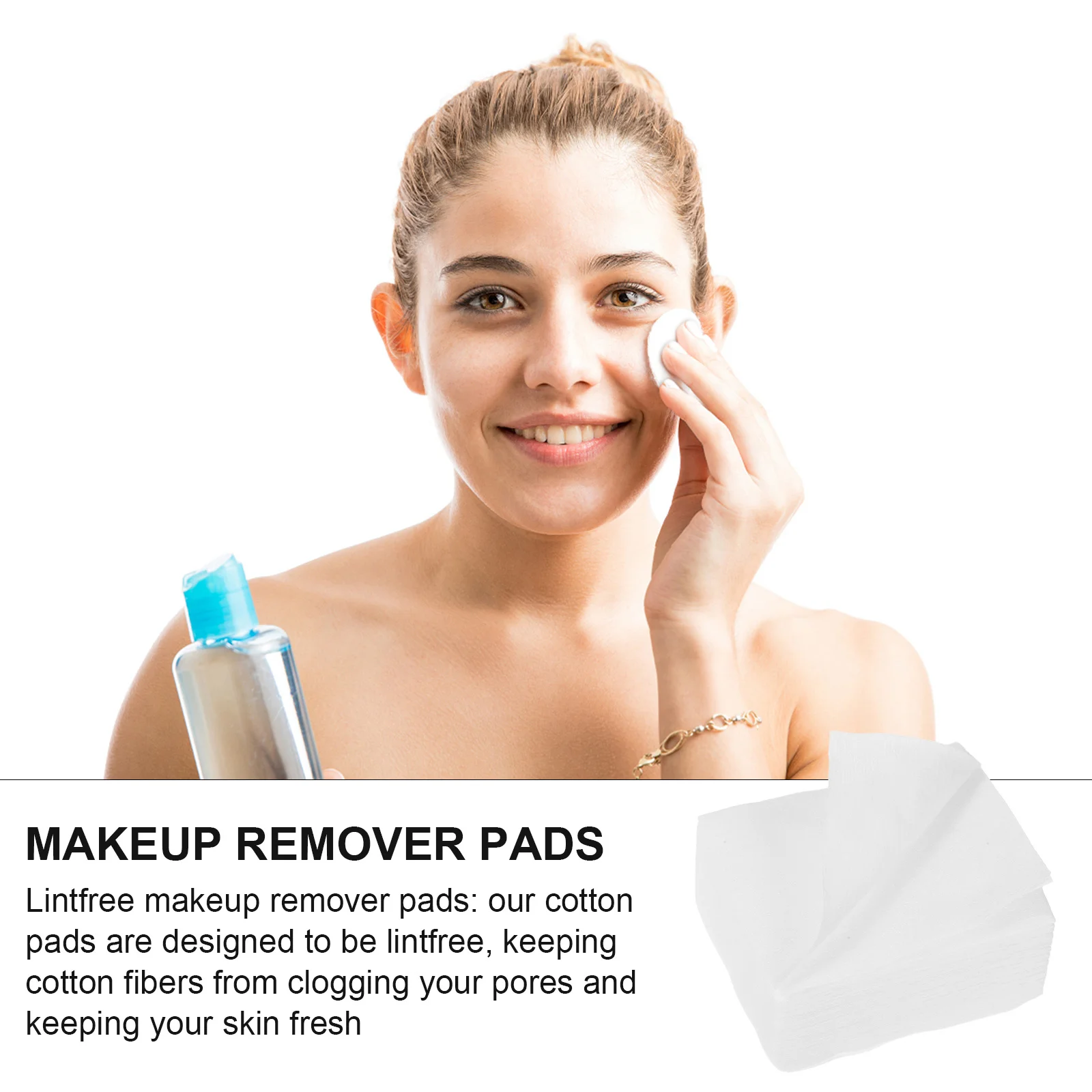 2400 szt. Kwadratowych płatków kosmetycznych do demakijażu i nakładania tonika, miękkie, chłonne, bezpyłowe, niezbędne do pielęgnacji skóry