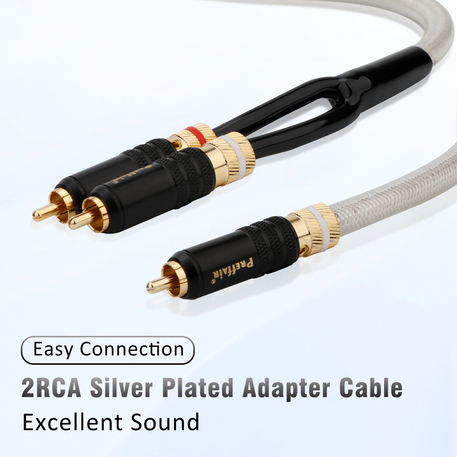 

Premium QED Silver-Plated RCA to RCA Audio Cable - 24K Gold-Plated Plugs, Single Crystal Copper Conductors, Advanced Aluminum Fo