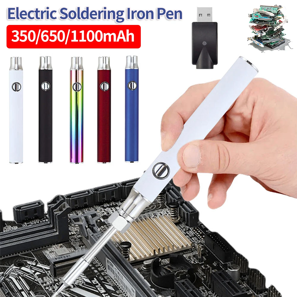 510 Thread Portable Electric Soldering Iron Pen with USB Charger 350/650/1100mAh Battery Cart Pen Heat Devices Welding Tool Kit