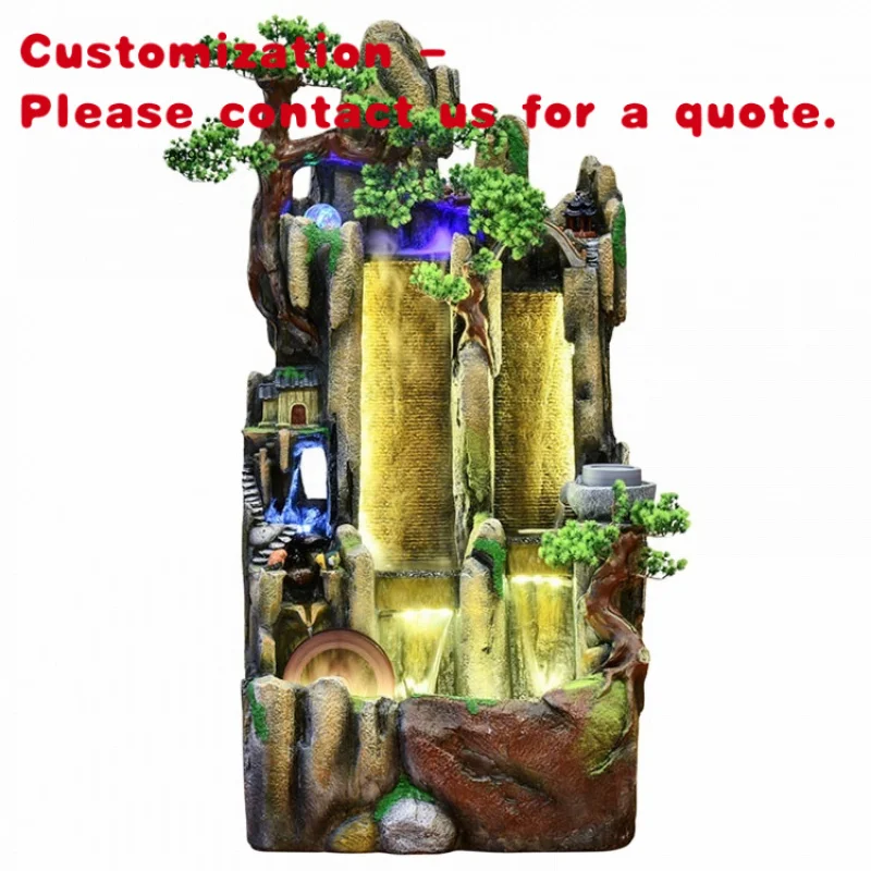 

custom.Modern Indoor Resin Fountain Curtain Wall Living Room Office Decoration