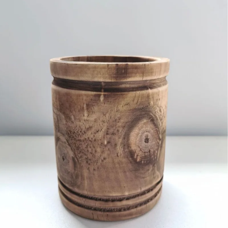 

Retro Wooden Pen Holder Vintage Style Decor Ornament for Home Bedroom Hotel B&B Tabletop