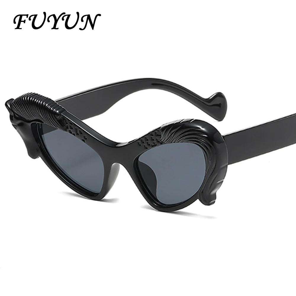 Brand Horse Cat Eye Personalized Sunglasses New Women Trend Goggles Retro Brand Designer Sun Shade Fabric UV400 Unisex Glasses