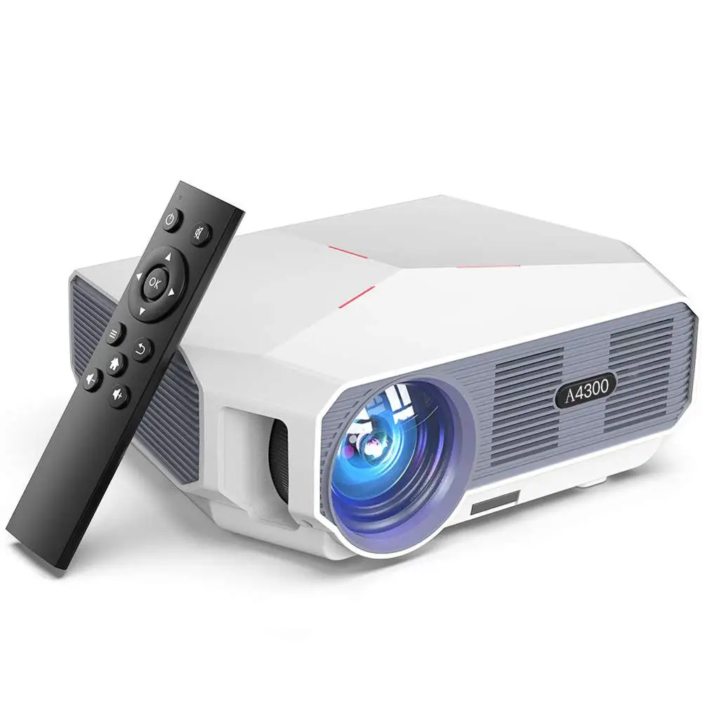 2020 New Hot 1080p Projector 4800 High Lumen Cheap Native 720P HD LED LCD Portable Video Home Theater Projector mini