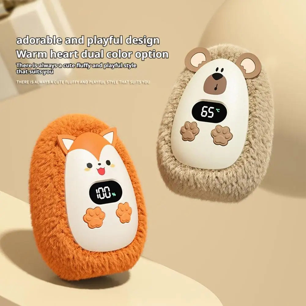 

Midea Plush Mini Hand Warmer Cute Animal Design 1200mAh Digital Display Temp Adjustable Winter Pocket Portable Electric Heater