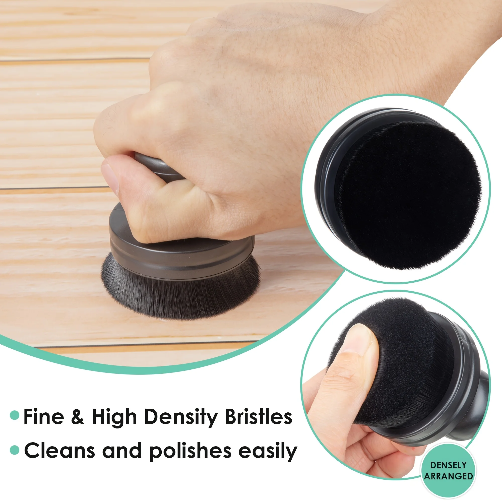 Auto Detail Brush Portable Car Tire Brush With Seal Cover,High Density Soft Detailing Brush For Tire Shine Polish Wax image 2