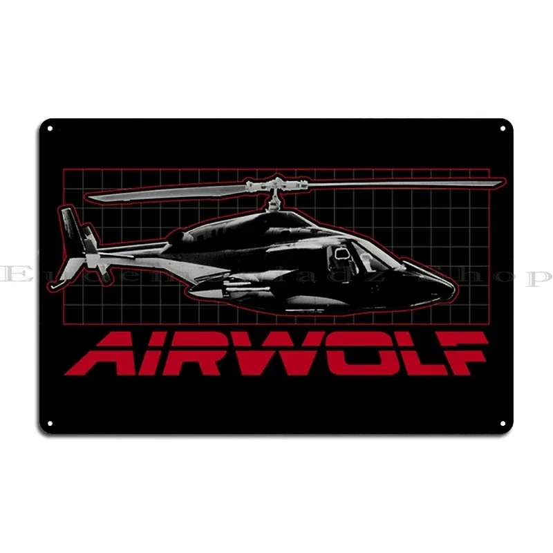Airwolf tv series supercopter Metal Sign Rusty Plaques Wall Plaque Print Painting Tin Sign Poster
