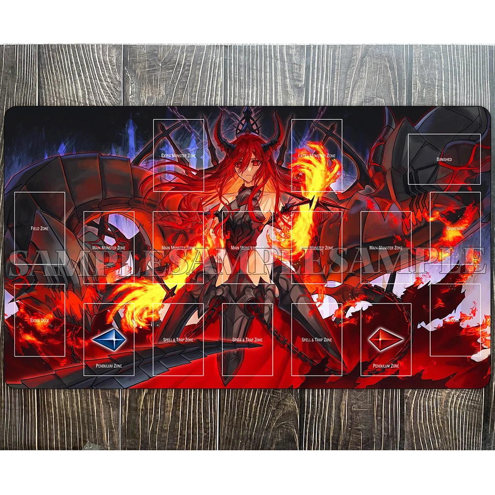 Yu-Gi-Oh Playmat Prisoner Princess of Fruitful Flames TCG Pad YGO Mat TCG Yugioh Mat-392