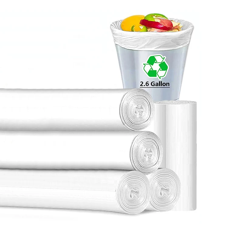 10 L ECO Müllbeutel, biologisch abbaubar, durchscheinend, robuste Müllsäcke, Abfalleimer-Einlagen, für Küche und Büro, 17,7 x 19,7 Zoll