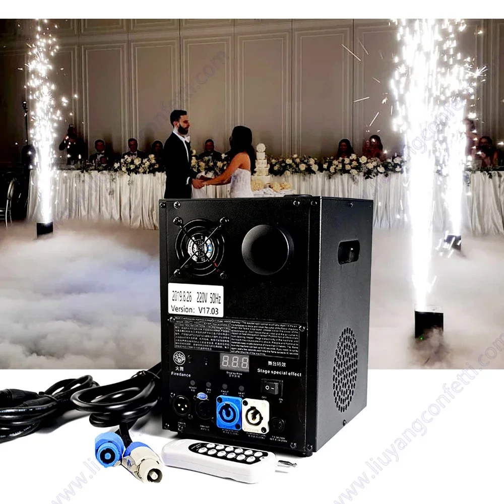 Party Sparkler Nightclub Event Dj 2 Piece 600w Ice Fountain Fireworks DMX Remote Control Cold Spark Machine With Flight Case