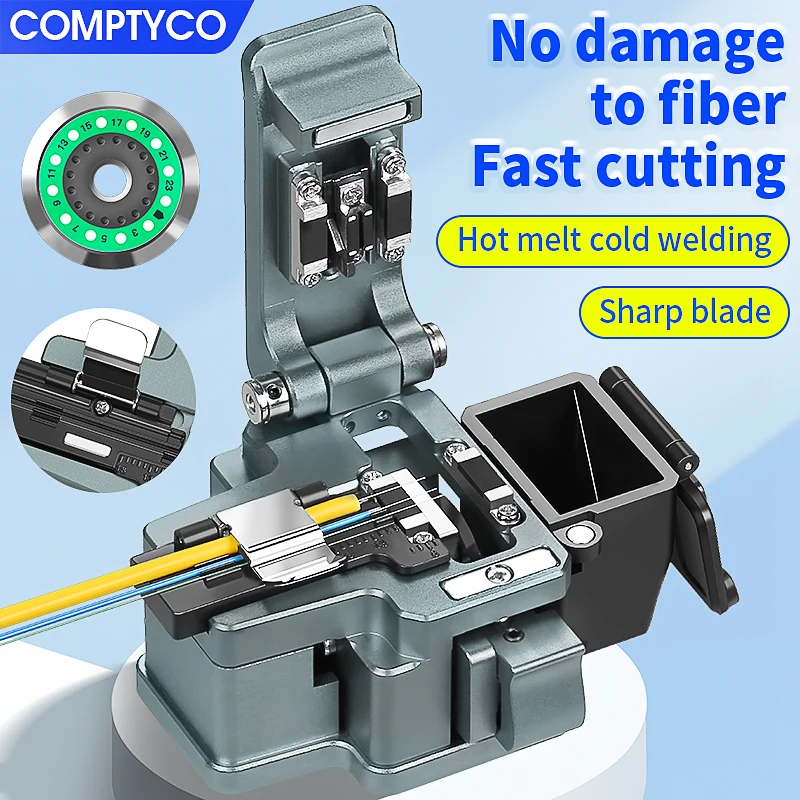 

COMPTYCO K1 Высокоточный скалыватель для оптического волокна, сварочный аппарат, режущий нож FTTH, инструмент для резки оптоволокна, 24-стороннее лезвие