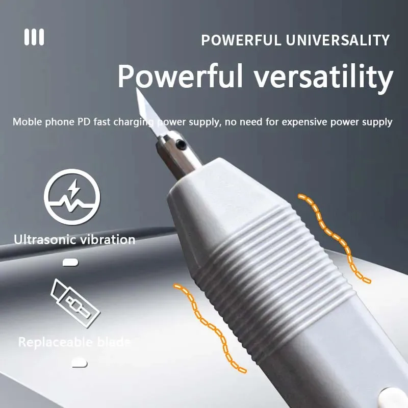 

30W Ultrasonic Cutting Knife – Premium Handheld Cutter 3D Prints, Wood, Plastic & PCB (with 5 Blades & PD Fast)