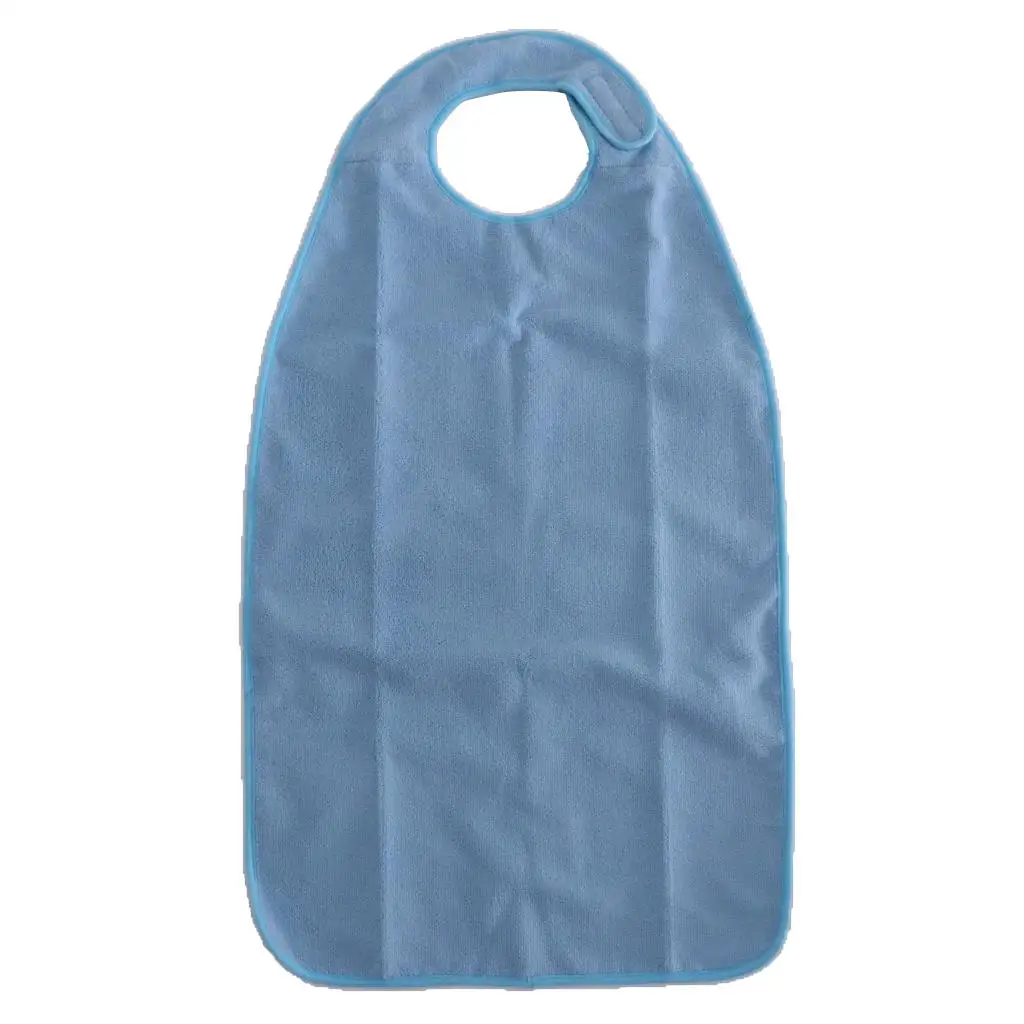Adult Disability Apron Terry Cloth Waterproof Bib Washable Clothing Protector for Elderly Eating
