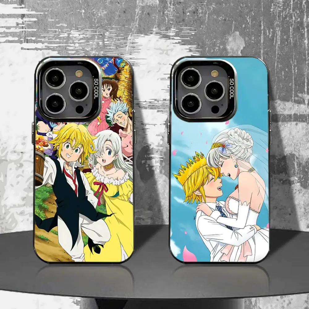 

Anime S-Seven D-Deadly S-Sins Phone Case For iPhone 16,15,14,13,12,11,Pro,XS,Max,Plus,Mini,SE4,E Black Matte Shockproof Cover