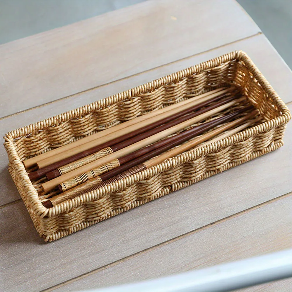 

Настольный ящик для хранения мелочей из полипропилена ручной работы, кухонные палочки для еды, ложка, сортировочный поднос, принадлежности для ванной комнаты, сливная корзина