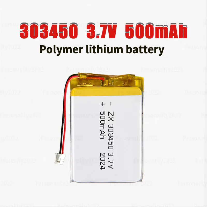 

303450 Battery 500mAh Polymer Lithium Ion Batteries 3.7V 033450 LiPo for DVD Drive Recorder GPD Monitor Rechargeable Li Po Cell