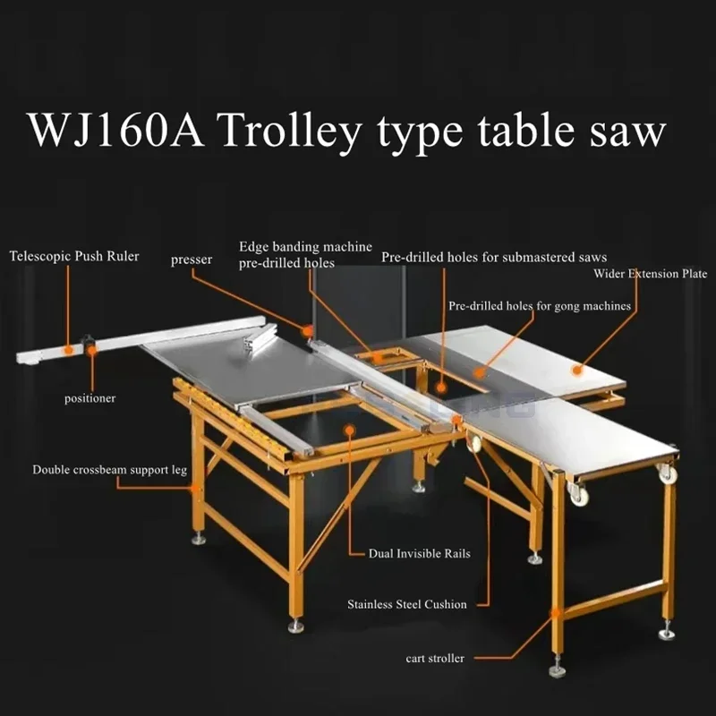 Woodworking Machinery Cutting Machine Saw Machine Portable PVC Melamine Board Plywood Project Panel Table Saw