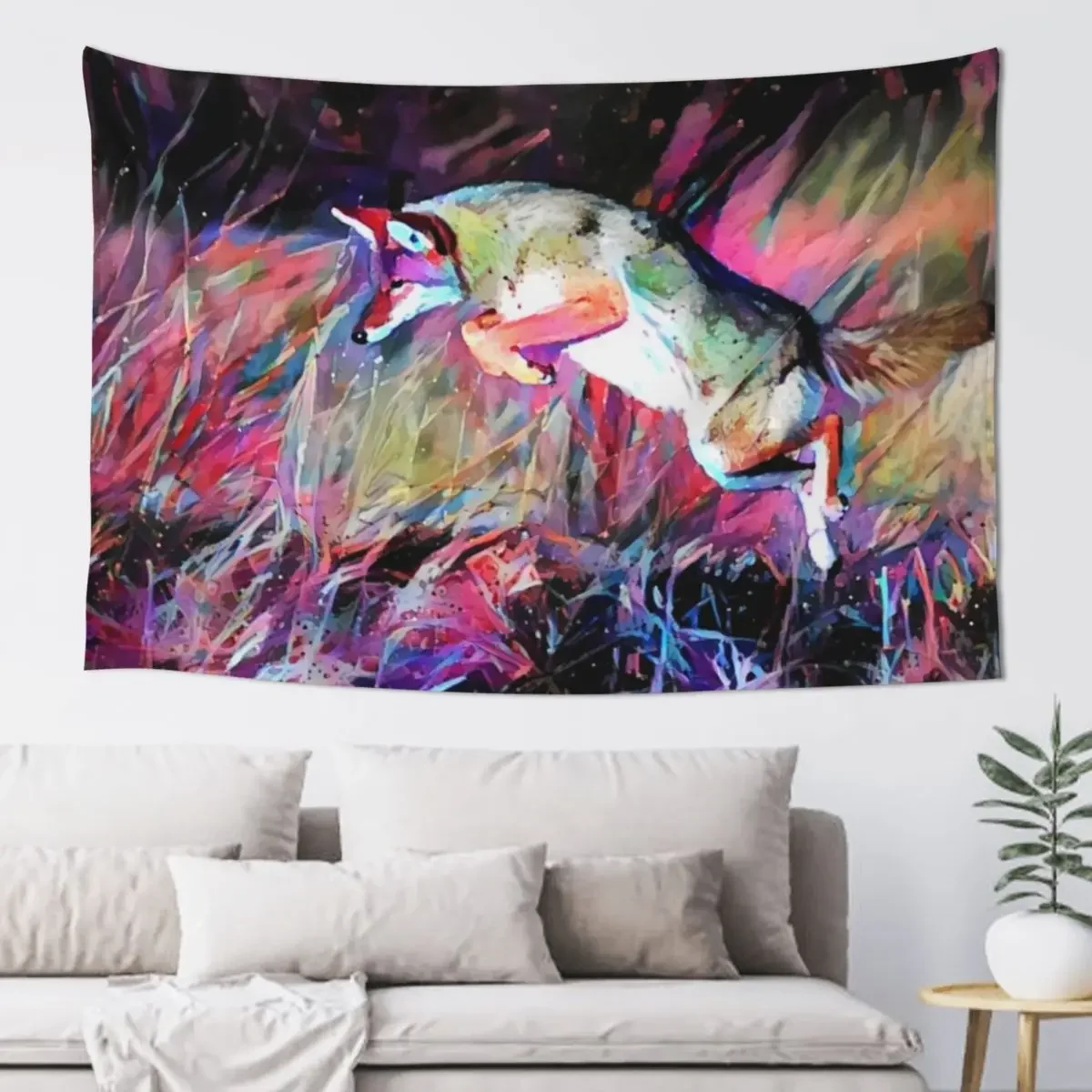 Playful Jaunt of the Coyote Tapestry Room Decoration Accessories Custom Wall Deco Decoration For Home Tapestry