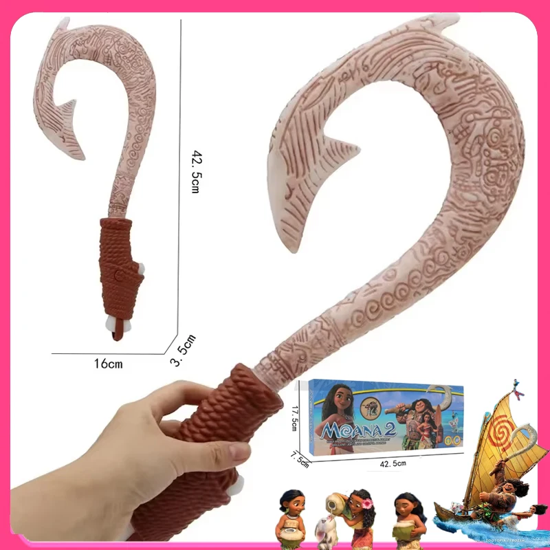 Cartoon Disney Anime Ocean Moana Fish Hook Knife Mao Yi Weapon With Light Children'S Role Playing Prop Birthday Christmas Gifts