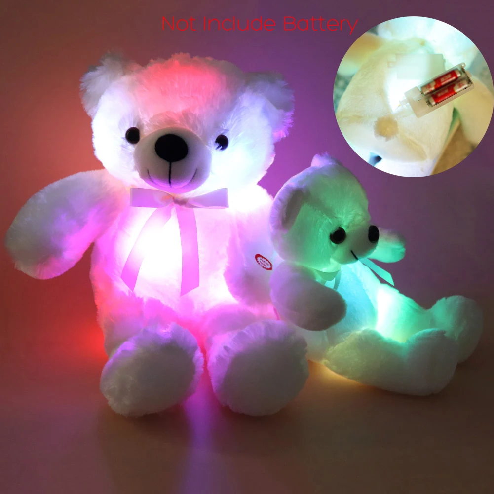 ตุ๊กตาหมีการ์ตูนเรืองแสง LED สีสันสดใส ของขวัญคริสต์มาส ของขวัญวันเกิดสำหรับเด็ก