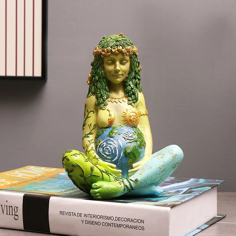 Figura de resina de Gaia, diosa de la Madre Tierra, Millennial, decoración para el hogar y el jardín, nueva