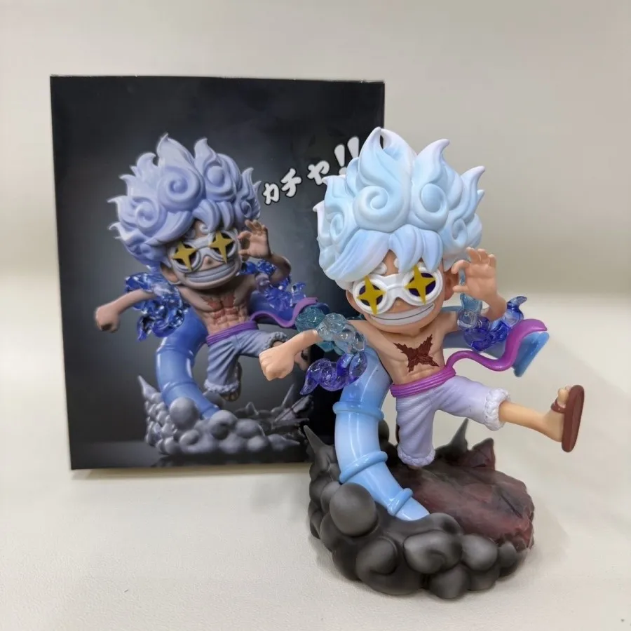 

Фигурка Monkey D. Luffy в стиле чиби с очками-галлюцинациями, версия Ника, 15 см, аниме-статуэтка, украшение для автомобиля/рабочего стола, подарок