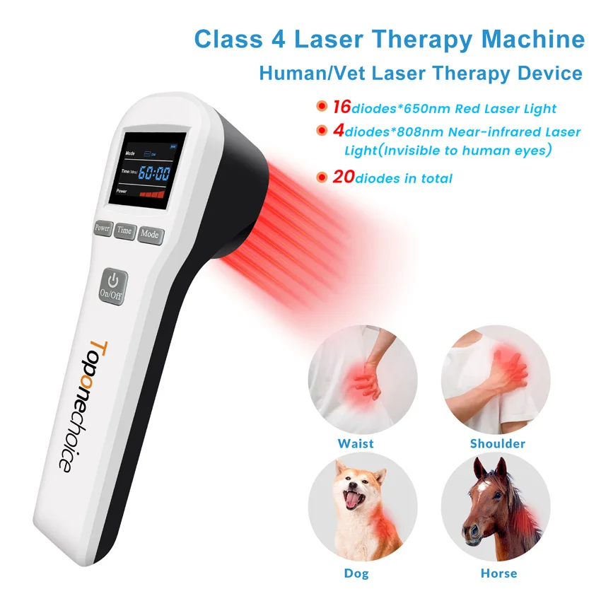 

20 Diodes Cold Laser Low Level Light Therapy Device 650nm+808nm Red & Near Infrared Light for Pain Relief Wound Healing Home Use