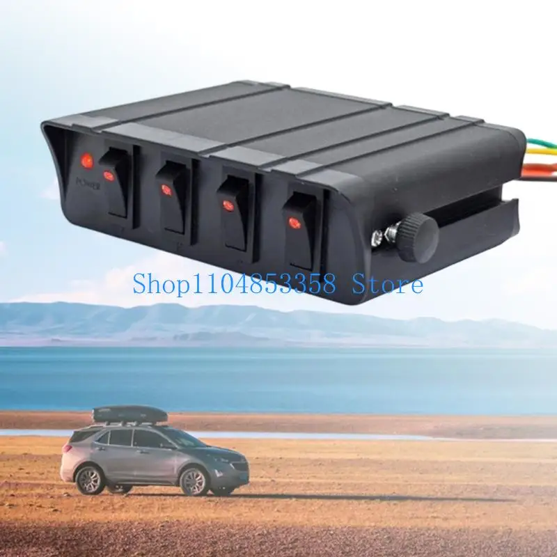 652F Waterproof 4 Control Switch Box Automotive Switch Panel for Trucks & Trailers