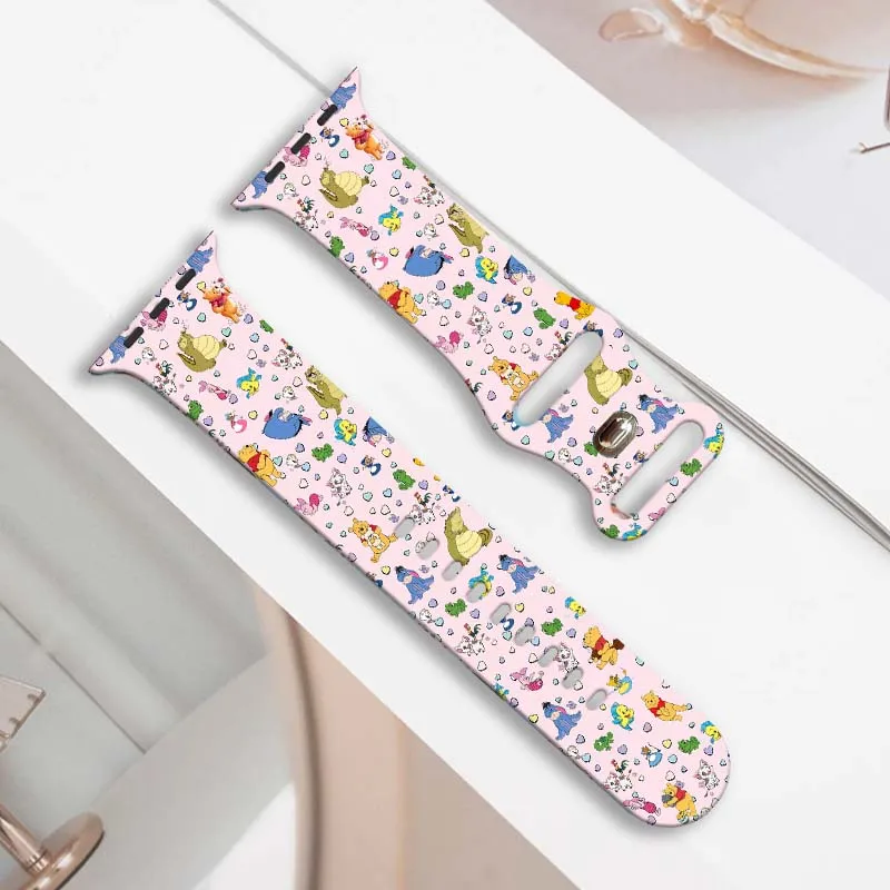 

Colorful Disney 8 Strap for Apple Watch 46mm 44mm 42mm 41mm Silicone Band Replaceable Watchband for iWatch 11 10 9 8 SE