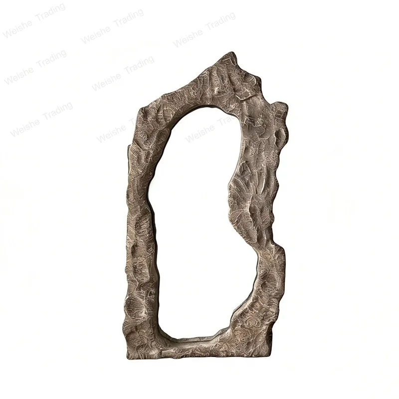 French art floor-to-ceiling mirror cloakroom irregular design sense full-body mirror home fitting mirror special-shaped