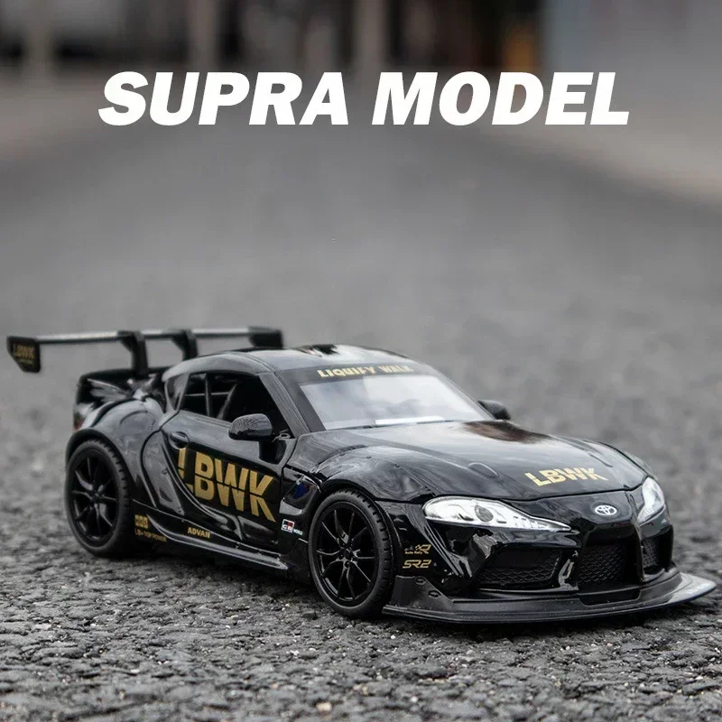 1/22 Scale Supra Sports Car Alloy Model Car Die-casting Metal Vehicle Collection Simulation Sound & Light Toy Car Gift For Boys