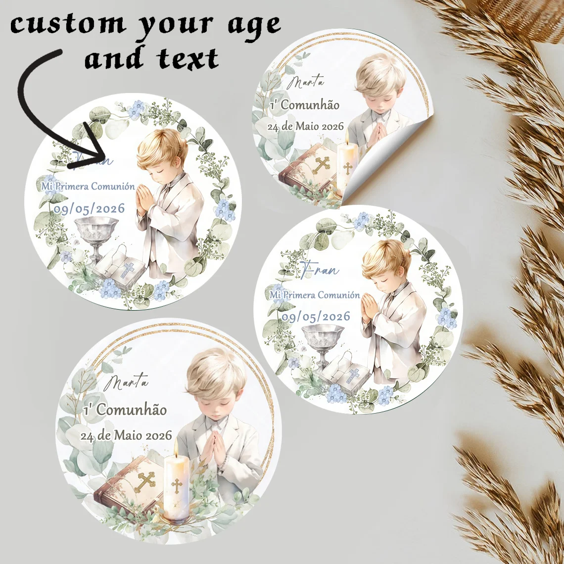 Wedding Decor Supply Store - Gepersonaliseerde stickers voor de eerste heilige